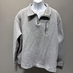 Bills Khakis Amercian Design Fleece Sweater Gray 1/4 Zip Pocket XXL